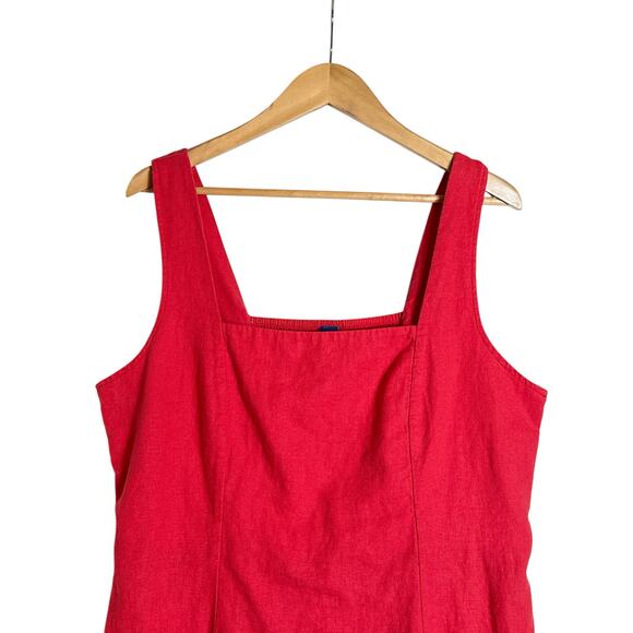 Old Navy Women's Square Neck Sleeveless Linen Blend Mini Dress Size XL Red NWT - Picture 3 of 8